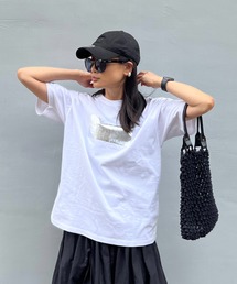y/m by Yukie | オーバーサイズ箔プリントTシャツ(Tシャツ/カットソー)