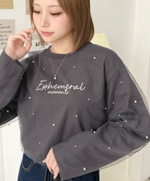 新品 ハートビジューカットソー moment+｜モーメントプラスのTシャツ/カットソー（ビジュー