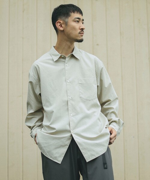 B:MING by BEAMS（ビーミングバイビームス）の「リラックスフィット ライトポリ レギュラーカラー シャツ（シャツ/ブラウス・メンズ・サックスブルー/ベージュ・SMALL/X-LARGE/LARGE/MEDIUM）」の7枚目の写真