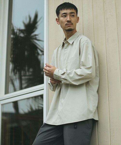B:MING by BEAMS（ビーミングバイビームス）の「リラックスフィット ライトポリ レギュラーカラー シャツ（シャツ/ブラウス・メンズ・サックスブルー/ベージュ・SMALL/X-LARGE/LARGE/MEDIUM）」の8枚目の写真