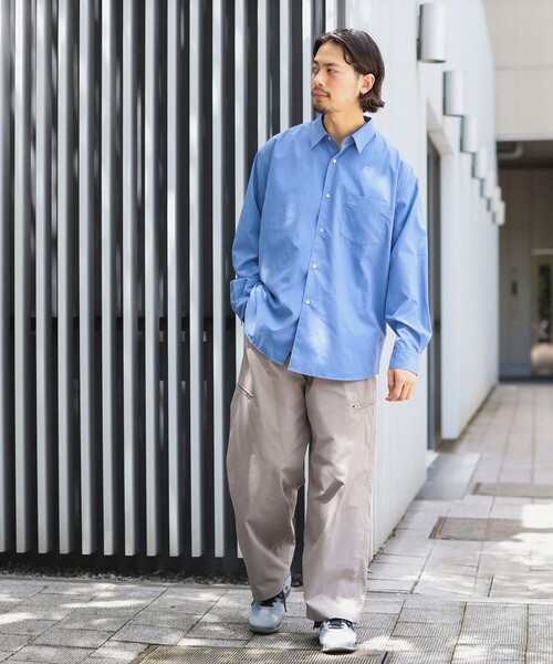 B:MING by BEAMS（ビーミングバイビームス）の「リラックスフィット ライトポリ レギュラーカラー シャツ（シャツ/ブラウス・メンズ・サックスブルー/ベージュ・SMALL/X-LARGE/LARGE/MEDIUM）」の11枚目の写真