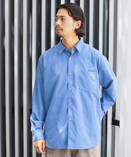 B:MING by BEAMS（ビーミングバイビームス）の「リラックスフィット ライトポリ レギュラーカラー シャツ（シャツ/ブラウス・メンズ・サックスブルー/ベージュ・SMALL/X-LARGE/LARGE/MEDIUM）」の14枚目の写真