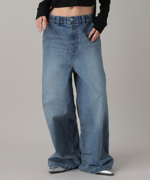 【ADIDAS】24FW DENIM Pants ワイドデニムパンツ★追跡可 org.jpg