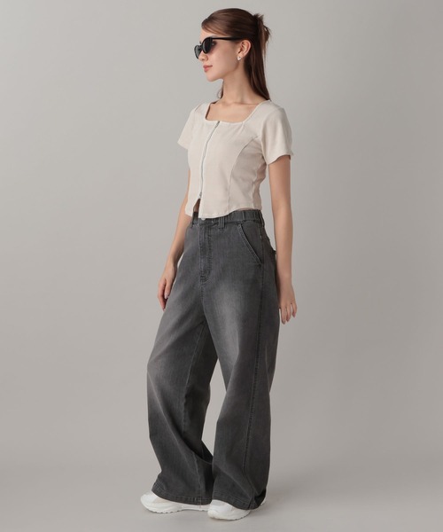 FOREVER 21（フォーエバー トゥエンティーワン）の「【2024FW】ワイドデニム（デニムパンツ・レディース・ブラック/ライトブルー・SMALL/MEDIUM/LARGE）」の15枚目の写真