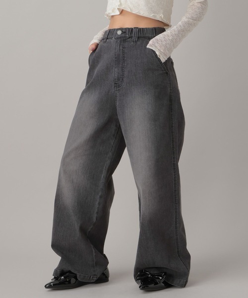 FOREVER 21（フォーエバー トゥエンティーワン）の「【2024FW】ワイドデニム（デニムパンツ・レディース・ブラック/ライトブルー・SMALL/MEDIUM/LARGE）」の13枚目の写真