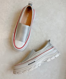 厚底 幅広 シンプルスリッポンスニーカー