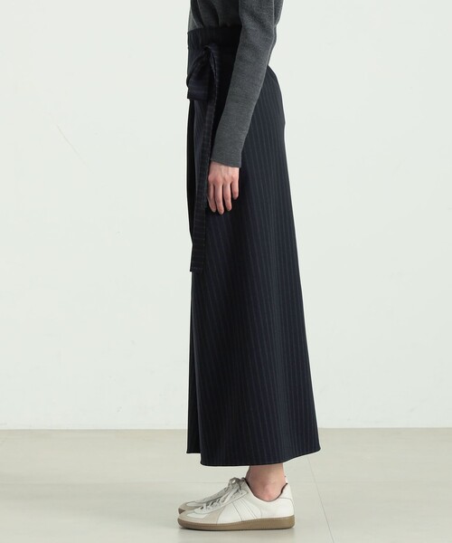 ストライプギャバ ラップロングスカート（スカート）｜BACCA（バッカ