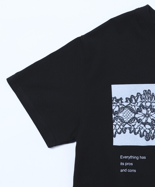 Firsthand（ファーストハンド）の「Firsthand/ファーストハンド オーガニックコットンレースフォトTシャツ / フロントデザインTシャツ / プリントTシャツ（Tシャツ/カットソー・レディース・ブラック/ホワイト/ネイビー・FREE）」の7枚目の写真