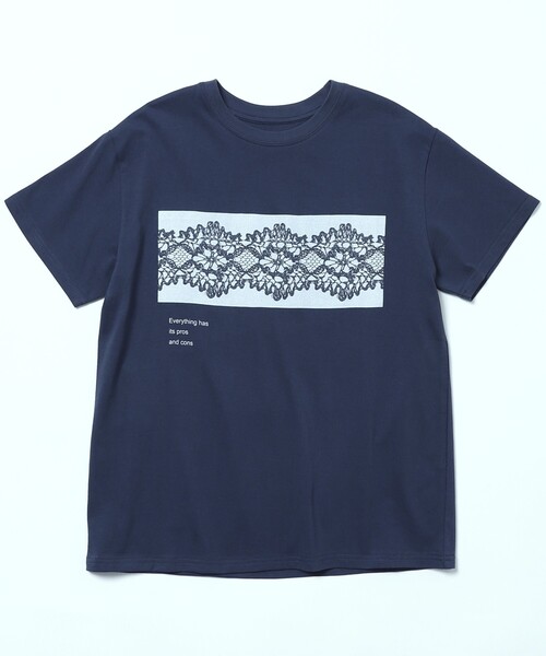 Firsthand（ファーストハンド）の「Firsthand/ファーストハンド オーガニックコットンレースフォトTシャツ / フロントデザインTシャツ / プリントTシャツ（Tシャツ/カットソー・レディース・ブラック/ホワイト/ネイビー・FREE）」の16枚目の写真
