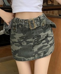 Achic | 迷彩柄サマースタンダードハイウェスト(スカート)