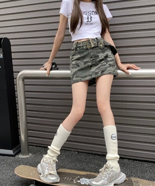 Achic(アシック)の「迷彩柄サマースタンダードハイウェスト(スカート・レディース・ブラック/ブラウン/カーキ/ブルー/ブラック系・L/M/S)」の12枚目の写真