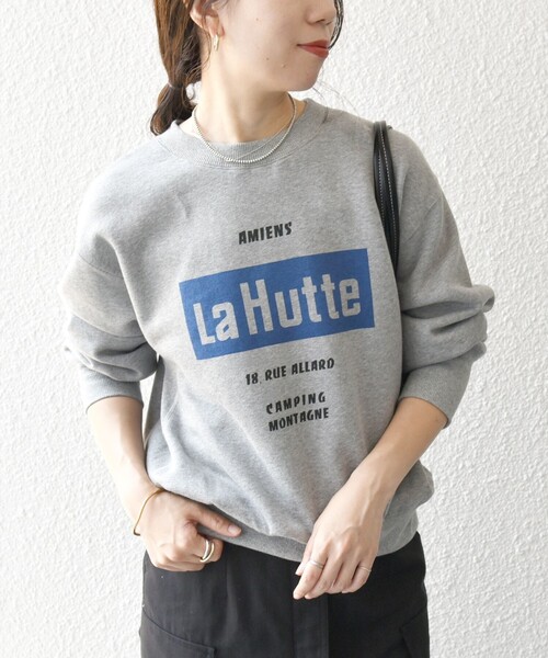 SHIPS any（シップス エニィ）の「【SHIPS any別注】La Hutte:〈洗濯機可能〉裏起毛 クルーネック スウェット（スウェット・レディース・グレー/ナチュラル/ネイビー・ONE SIZE）」の2枚目の写真