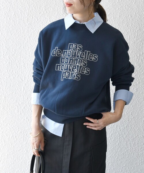 SHIPS any（シップス エニィ）の「【SHIPS any別注】La Hutte:〈洗濯機可能〉裏起毛 クルーネック スウェット（スウェット・レディース・グレー/ナチュラル/ネイビー・ONE SIZE）」の8枚目の写真