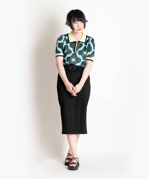 MARAI(マーライ)の「ベルトデザイン タイトスカート ストレート ツイル ミモレ丈(スカート・レディース・ブラック・X-LARGE/XX-LARGE/LARGE/MEDIUM)」の15枚目の写真