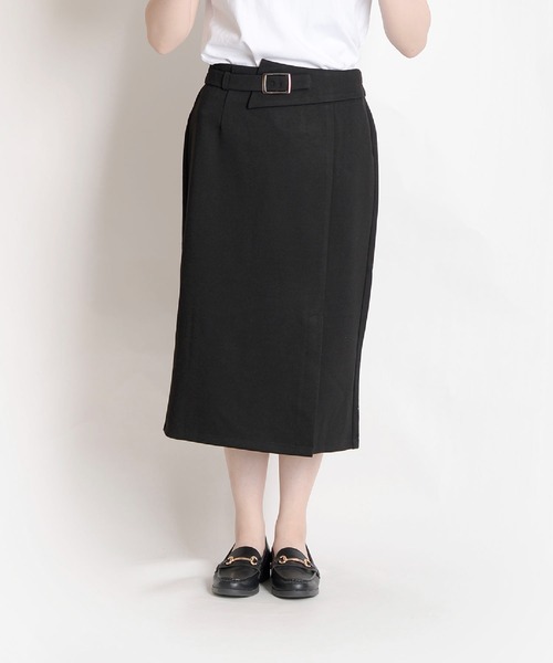 MARAI(マーライ)の「ベルトデザイン タイトスカート ストレート ツイル ミモレ丈(スカート・レディース・ブラック・X-LARGE/XX-LARGE/LARGE/MEDIUM)」の5枚目の写真