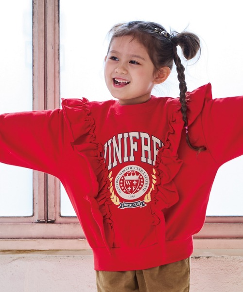 Life Support Products（ライフサポートプロダクツ）の「ボリュームフリルスウェット（スウェット・キッズ・レッド/チャコール/イエロー/ラベンダー・80/90/95/100/110/120/130/140/150）」の4枚目の写真