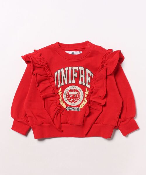 Life Support Products（ライフサポートプロダクツ）の「ボリュームフリルスウェット（スウェット・キッズ・レッド/チャコール/イエロー/ラベンダー・80/90/95/100/110/120/130/140/150）」の12枚目の写真