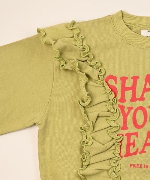 Life Support Products（ライフサポートプロダクツ）の「ボリュームフリルスウェット（スウェット・キッズ・レッド/チャコール/イエロー/ラベンダー・80/90/95/100/110/120/130/140/150）」の7枚目の写真