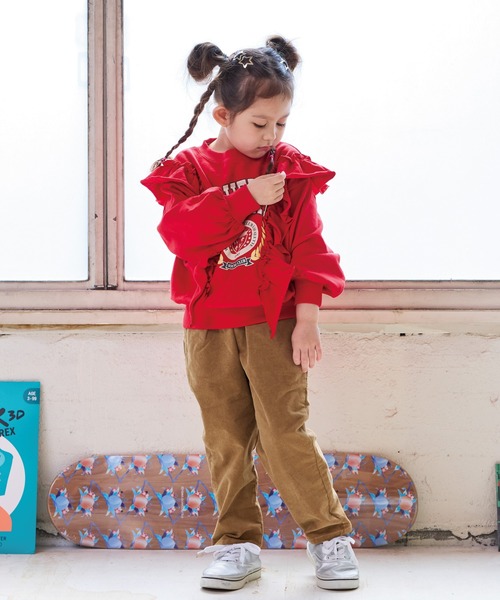 Life Support Products（ライフサポートプロダクツ）の「ボリュームフリルスウェット（スウェット・キッズ・レッド/チャコール/イエロー/ラベンダー・80/90/95/100/110/120/130/140/150）」の21枚目の写真