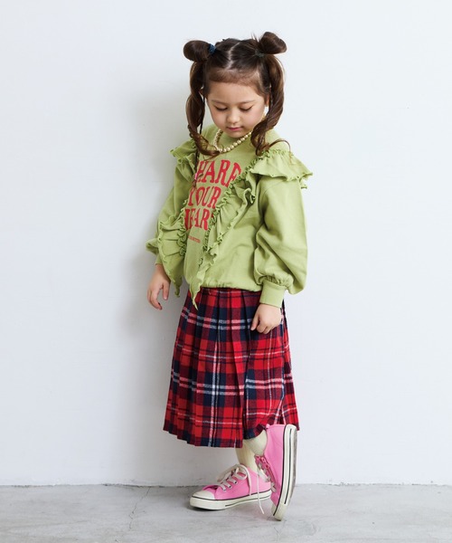 Life Support Products（ライフサポートプロダクツ）の「ボリュームフリルスウェット（スウェット・キッズ・レッド/チャコール/イエロー/ラベンダー・80/90/95/100/110/120/130/140/150）」の16枚目の写真