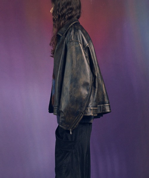 メゾンスペシャル シープレザープライムオーバーシングルライダージャケット UNISEX》Sheep Leather Single Riders Collared Jacket/シープ