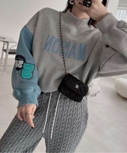 【セール】プチハイネック刺繍ロゴスウェットトップス（Tシャツ/カットソー）｜N.s（エヌドットエス）