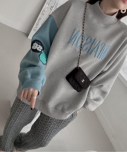 【セール】プチハイネック刺繍ロゴスウェットトップス（Tシャツ/カットソー）｜N.s（エヌドットエス）