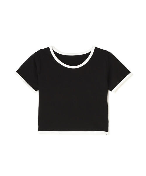 FREE'S MART(フリーズマート)の「ショート丈リンガーTシャツ(Tシャツ/カットソー・レディース・ブラック/ホワイト・FREE)」の11枚目の写真