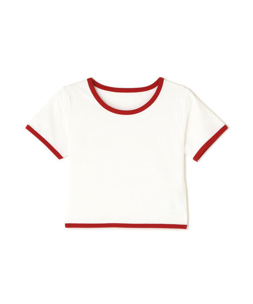 FREE'S MART(フリーズマート)の「ショート丈リンガーTシャツ(Tシャツ/カットソー・レディース・ブラック/ホワイト・FREE)」の3枚目の写真