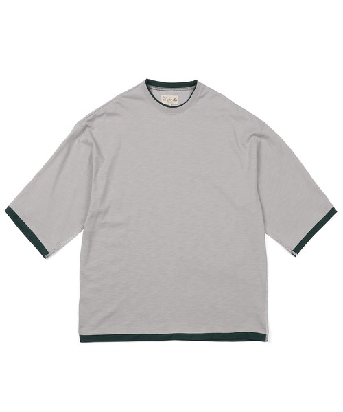 The DUFFER of ST.GEORGE（ザダファーオブセントジョージ）の「「AIR FLEX」3/4 SLEEVE LAYERED TEE：高収縮機能素材「エアフレックス」レイヤード 7分袖TEE（Tシャツ/カットソー・メンズ・ブルー/グレー/ミント・SMALL/MEDIUM/LARGE/X-LARGE）」の12枚目の写真