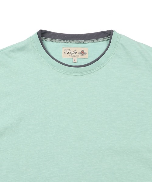 The DUFFER of ST.GEORGE（ザダファーオブセントジョージ）の「「AIR FLEX」3/4 SLEEVE LAYERED TEE：高収縮機能素材「エアフレックス」レイヤード 7分袖TEE（Tシャツ/カットソー・メンズ・ブルー/グレー/ミント・SMALL/MEDIUM/LARGE/X-LARGE）」の16枚目の写真