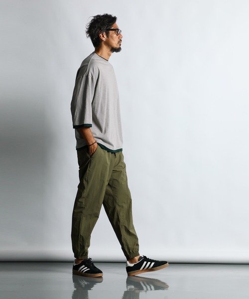 The DUFFER of ST.GEORGE（ザダファーオブセントジョージ）の「「AIR FLEX」3/4 SLEEVE LAYERED TEE：高収縮機能素材「エアフレックス」レイヤード 7分袖TEE（Tシャツ/カットソー・メンズ・ブルー/グレー/ミント・SMALL/MEDIUM/LARGE/X-LARGE）」の5枚目の写真