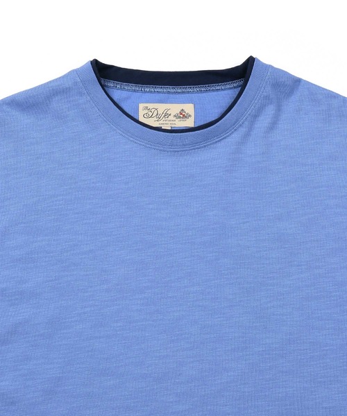 The DUFFER of ST.GEORGE（ザダファーオブセントジョージ）の「「AIR FLEX」3/4 SLEEVE LAYERED TEE：高収縮機能素材「エアフレックス」レイヤード 7分袖TEE（Tシャツ/カットソー・メンズ・ブルー/グレー/ミント・SMALL/MEDIUM/LARGE/X-LARGE）」の17枚目の写真