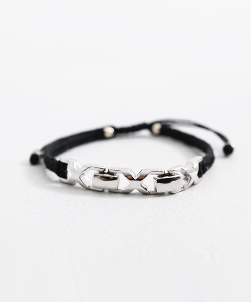 SILVER BULLET（シルバーバレット）の「『SILVER BULLET SELECT AC/シルバーバレットセレクト』スリーXブレスレット【+】（ブレスレット・メンズ・ブラック×ブラック/ブラック×シルバー/ブラック×ゴールド・FREE）」の2枚目の写真