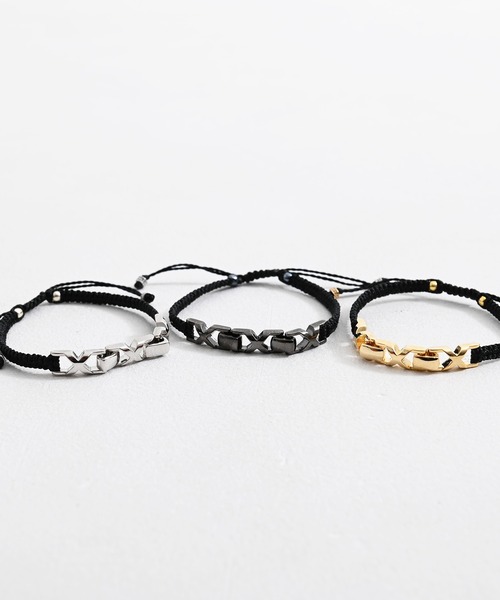 SILVER BULLET（シルバーバレット）の「『SILVER BULLET SELECT AC/シルバーバレットセレクト』スリーXブレスレット【+】（ブレスレット・メンズ・ブラック×ブラック/ブラック×シルバー/ブラック×ゴールド・FREE）」の7枚目の写真