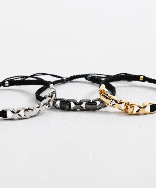 SILVER BULLET（シルバーバレット）の「『SILVER BULLET SELECT AC/シルバーバレットセレクト』スリーXブレスレット【+】（ブレスレット・メンズ・ブラック×ブラック/ブラック×シルバー/ブラック×ゴールド・FREE）」の6枚目の写真