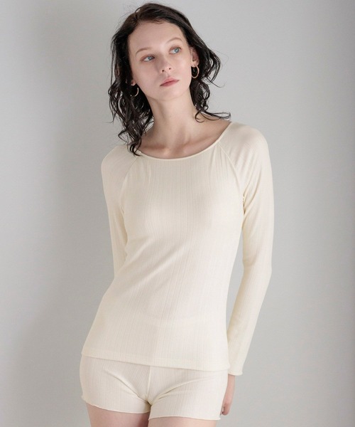 bijorie（ビジュリィ）の「【bijorie】カップ付きロングスリーブ／NEW BASIC （アルガンオイル配合）（その他アンダーウェア/インナー・レディース・ブラック/カーキ/オフホワイト・MEDIUM/LARGE/LG）」の16枚目の写真