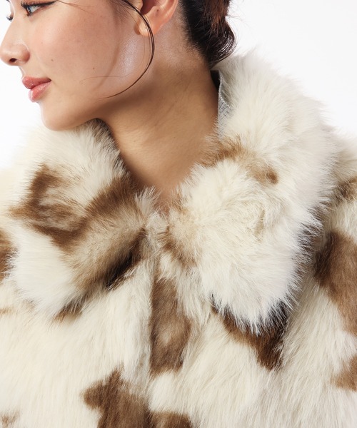 SPIRALGIRL（スパイラルガール）の「ファージャケット（その他アウター・レディース・ブラック/ベージュ系・FREE）」の3枚目の写真