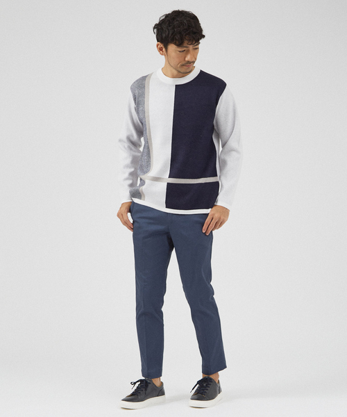 新品✨PIACENZA 2way カシミヤ　シルク　なネイビー　グレー　ボーダー ておりやオンラインショップ / 【糸購入】06 ねじり目模様の