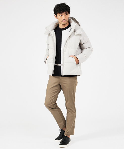 ABAHOUSE GRAY(アバハウスグレイ)の「【パネル切替】カシミヤタッチ ジャガード ニット(ニット/セーター・メンズ・ホワイト/グレイッシュベージュ/ブラック・48/46)」の19枚目の写真