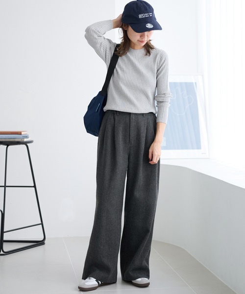 JOURNAL STANDARD relume（ジャーナルスタンダード　レリューム）の「ヘリンボンタックストレートパンツ（スラックス・レディース・ブラック/グレー・38/36）」の8枚目の写真