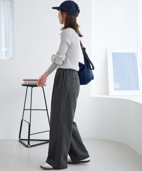 JOURNAL STANDARD relume（ジャーナルスタンダード　レリューム）の「ヘリンボンタックストレートパンツ（スラックス・レディース・ブラック/グレー・38/36）」の7枚目の写真