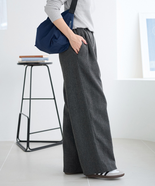 JOURNAL STANDARD relume（ジャーナルスタンダード　レリューム）の「ヘリンボンタックストレートパンツ（スラックス・レディース・ブラック/グレー・38/36）」の12枚目の写真