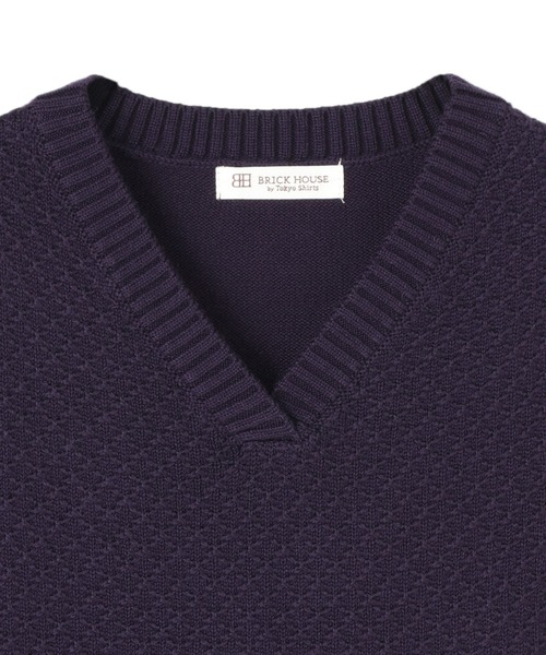 TOKYO SHIRTS(トウキョウシャツ)の「Vネックニットベスト レディース(ベスト・レディース・ブラック/パープル/グリーン・L/LL/M)」の13枚目の写真