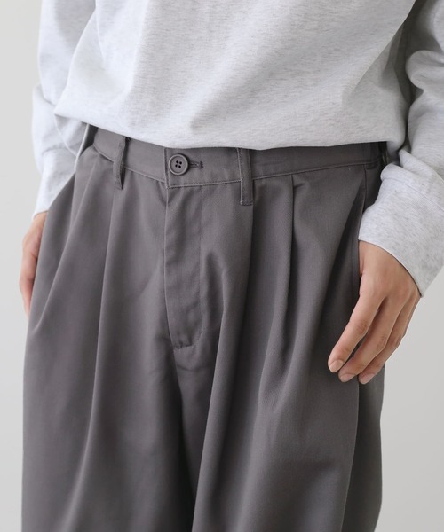 n'OrLABEL(ノアールレーベル)の「ツイルワイドパンツ(スラックス・メンズ・ブラック/グレー・M/L)」の7枚目の写真