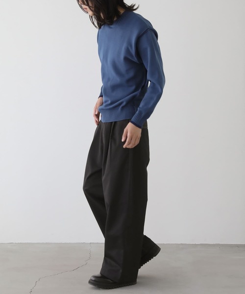 n'OrLABEL(ノアールレーベル)の「ツイルワイドパンツ(スラックス・メンズ・ブラック/グレー・M/L)」の12枚目の写真