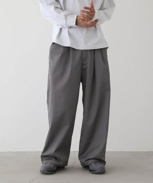 n'OrLABEL(ノアールレーベル)の「ツイルワイドパンツ(スラックス・メンズ・ブラック/グレー・M/L)」の20枚目の写真