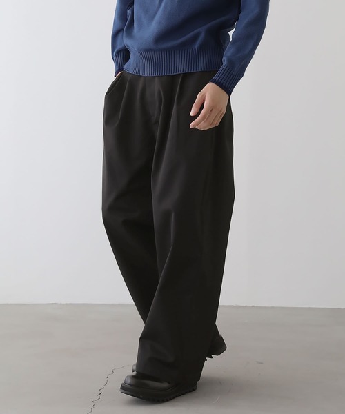 n'OrLABEL(ノアールレーベル)の「ツイルワイドパンツ(スラックス・メンズ・ブラック/グレー・M/L)」の21枚目の写真