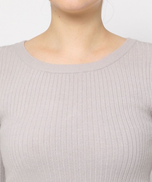 mysty woman（ミスティウーマン）の「フレアカフスリブニットプルオーバー 152818（ニット/セーター・レディース・オフホワイト/ブラック/ライトグレー・FREE）」の14枚目の写真