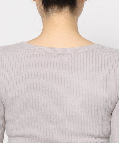 mysty woman（ミスティウーマン）の「フレアカフスリブニットプルオーバー 152818（ニット/セーター・レディース・オフホワイト/ブラック/ライトグレー・FREE）」の17枚目の写真